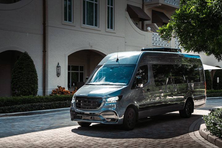Black 2025 Jet-style Mercedes Sprinter